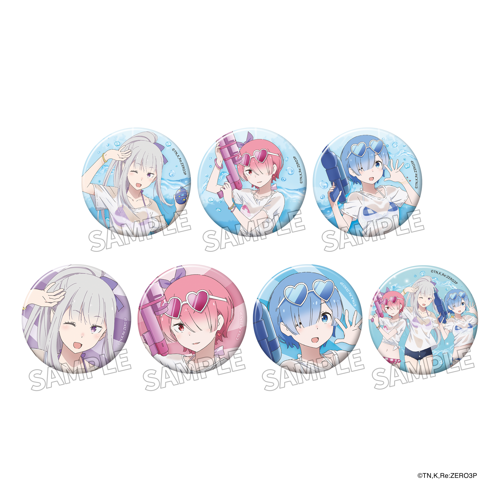 (Goods - Badge) Re:ZERO - Starting Life in Another World Tradable Tin Badge - Water-side Fun Ver. (Blind box - single)