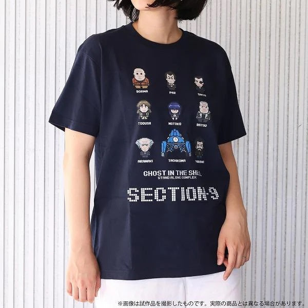 [Ghost in the Shell] T Shirt Pixel Art NAVY