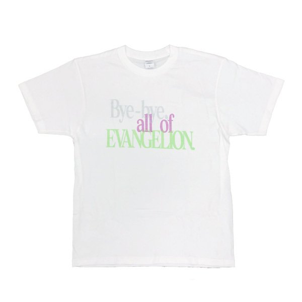 [Evangelion] EVA STORE Original Bye-bye,all of EVANGELION White T-Shirt L Size