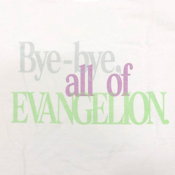[Evangelion] EVA STORE Original Bye-bye,all of EVANGELION White T-Shirt L Size