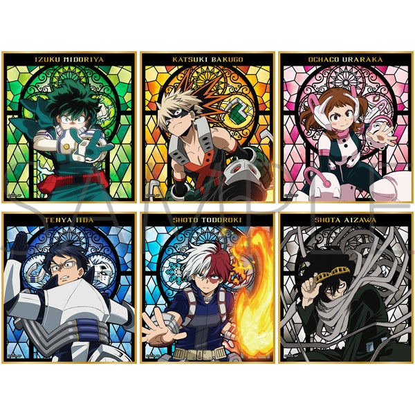 [My Hero Academia] Stained glass-style Trading Mini Shikishi Board w/ Gold foil press (Blind Box -Single)