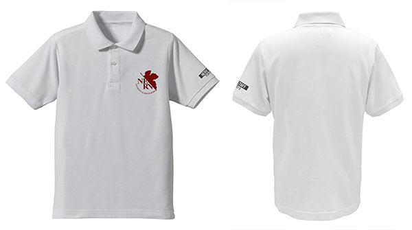 [Evangelion] Polo Shirt w/Embroidery NERV logo White - T Shirt Size L