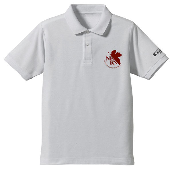 [Evangelion] Polo Shirt w/Embroidery NERV logo White - T Shirt Size L