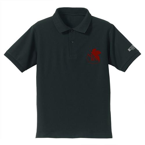 [Evangelion] Polo Shirt w/Embroidery NERV logo Black - T Shirt Size L