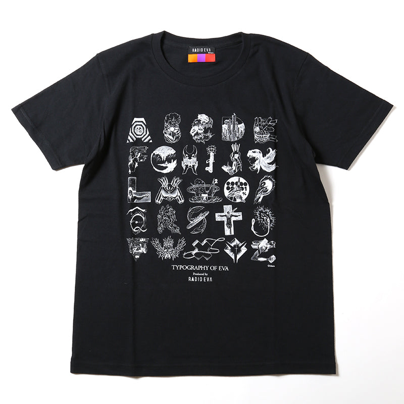 [Evangelion] RADIO EVA TYPOGRAPHY OF EVA index T-Shirt black