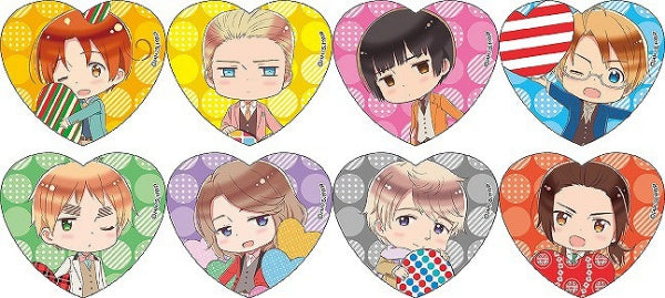 [Hetalia World★Stars] Heart-shaped Glitter Acrylic Badge – Blind Box