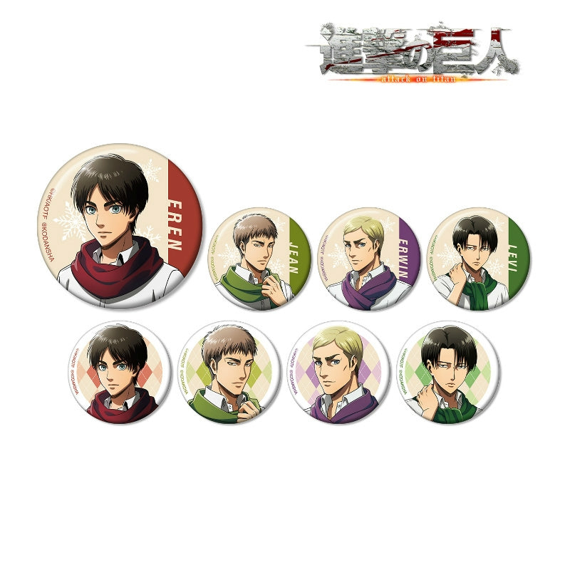 [Attack on Titan] Trading Button Badge Scarf ver. (Singles) (Blind Box -Single)