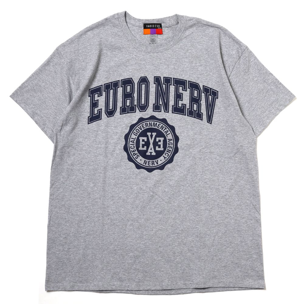[Evangelion] RADIO EVA EURO NERV COLLEGE T-Shirt Gray