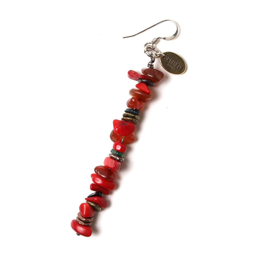 [Evangelion] RADIO EVA Pebble ＆ Metal Chip's Earring VIVIFY ASUKA RED