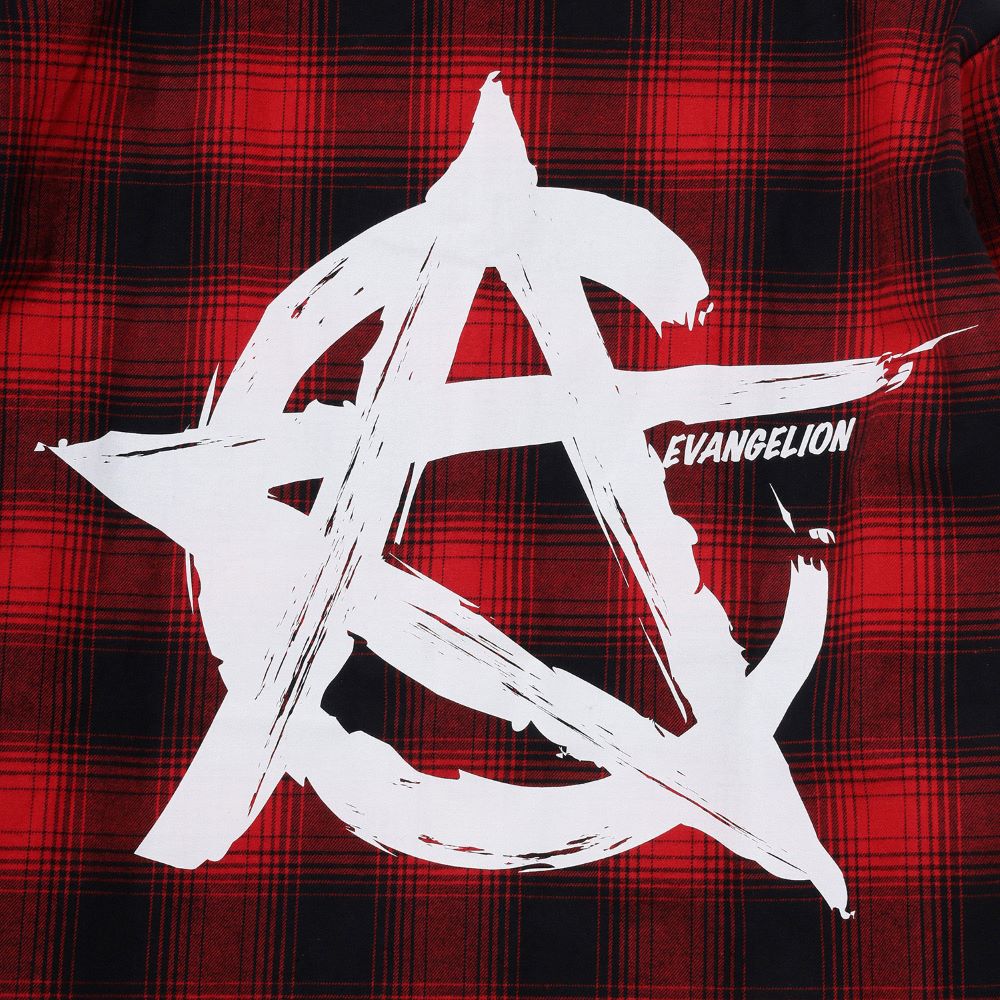[Evangelion] RADIO EVA CIRCLE EVA FLANNEL CHECK SHIRTS RED