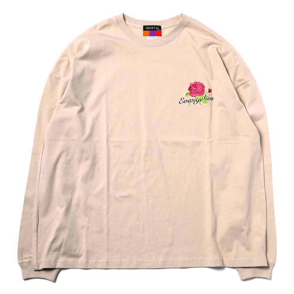 [Evangelion] RADIO EVA Flower Embroidery Cutsew MARI BEIGE