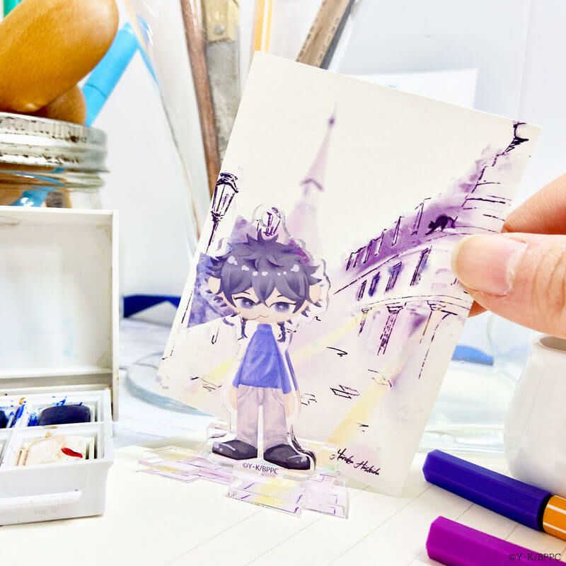 (Goods - Acrylic Stand) [Blue Period] Bunbougu Cafe Collab Blue Period 2022 BunCafe Chibi Mini Acrylic Stand Haruka Hashida