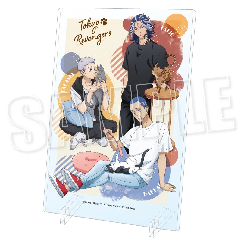[Tokyo Revengers] Acrylic Visual Board Play With Cats Ver. Type B (Takashi Mitsuya & Hakkai Shiba & Taiju Shiba)